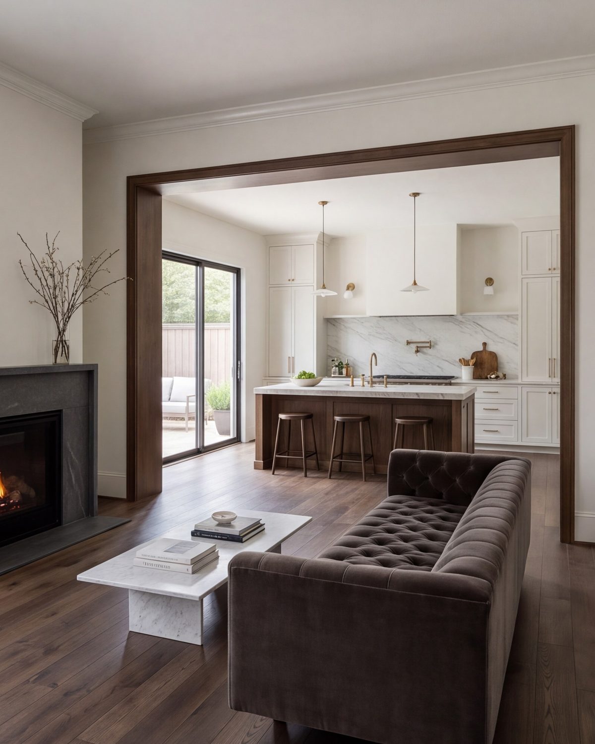 Open-plan living room after a whole-home remodel